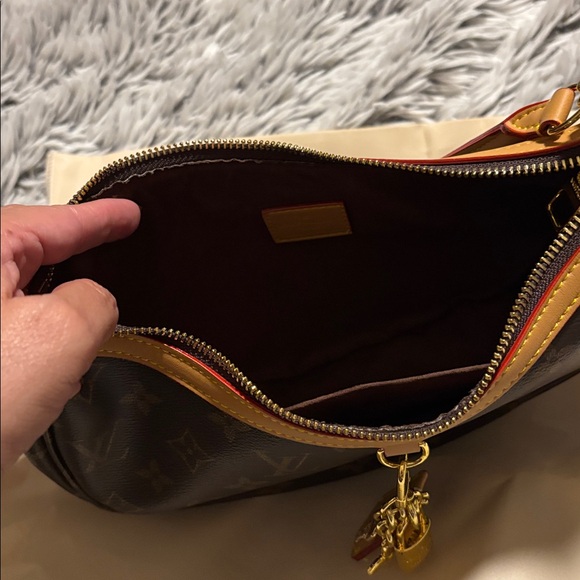 Brown and Tan Monogram Bag with Gold Accents - Picture 3 of 4